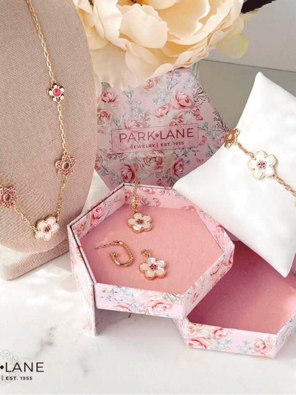 Park Lane Petunia Necklace Earrings Bracelet Gift Box Set